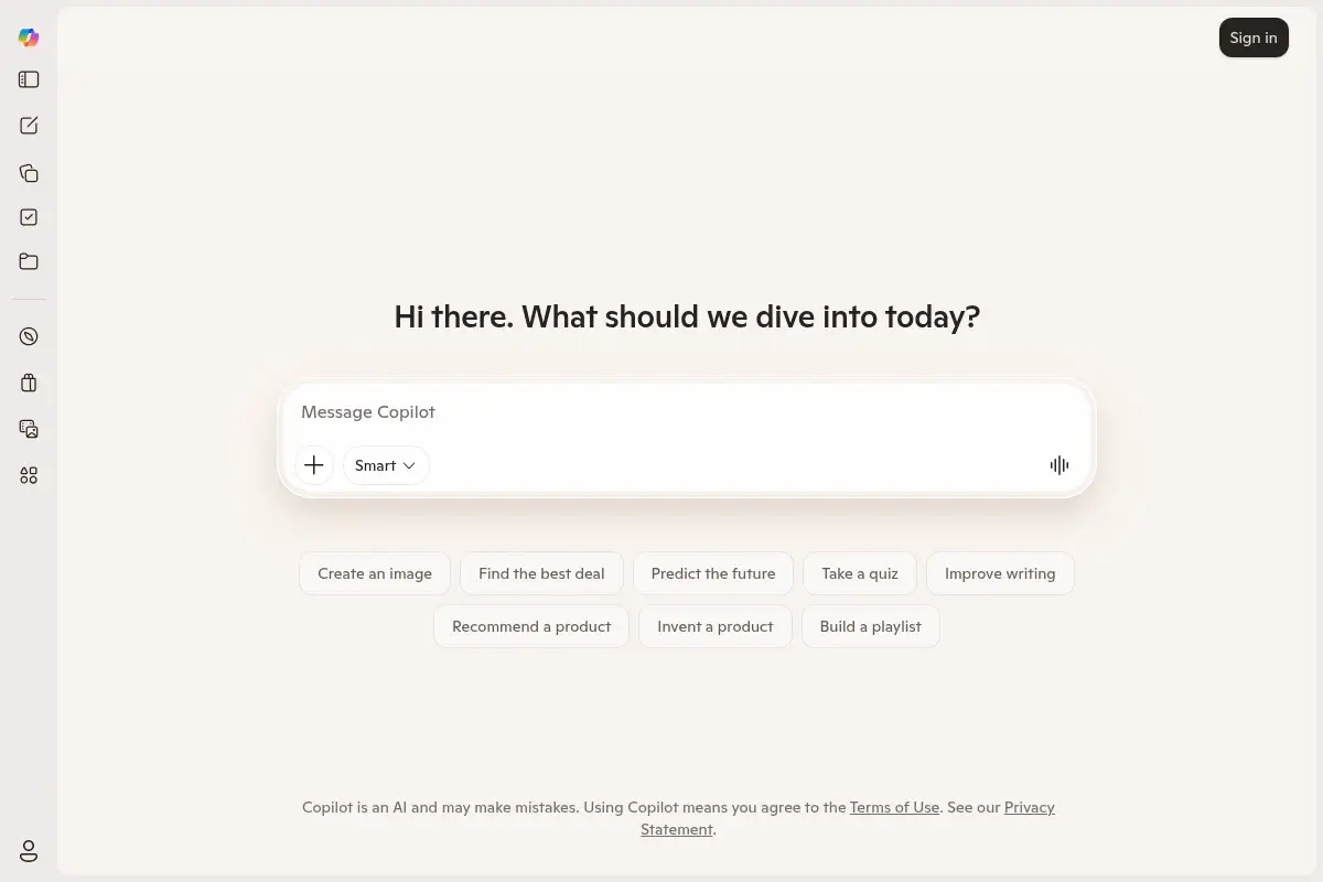 Microsoft Copilot Interface 2026