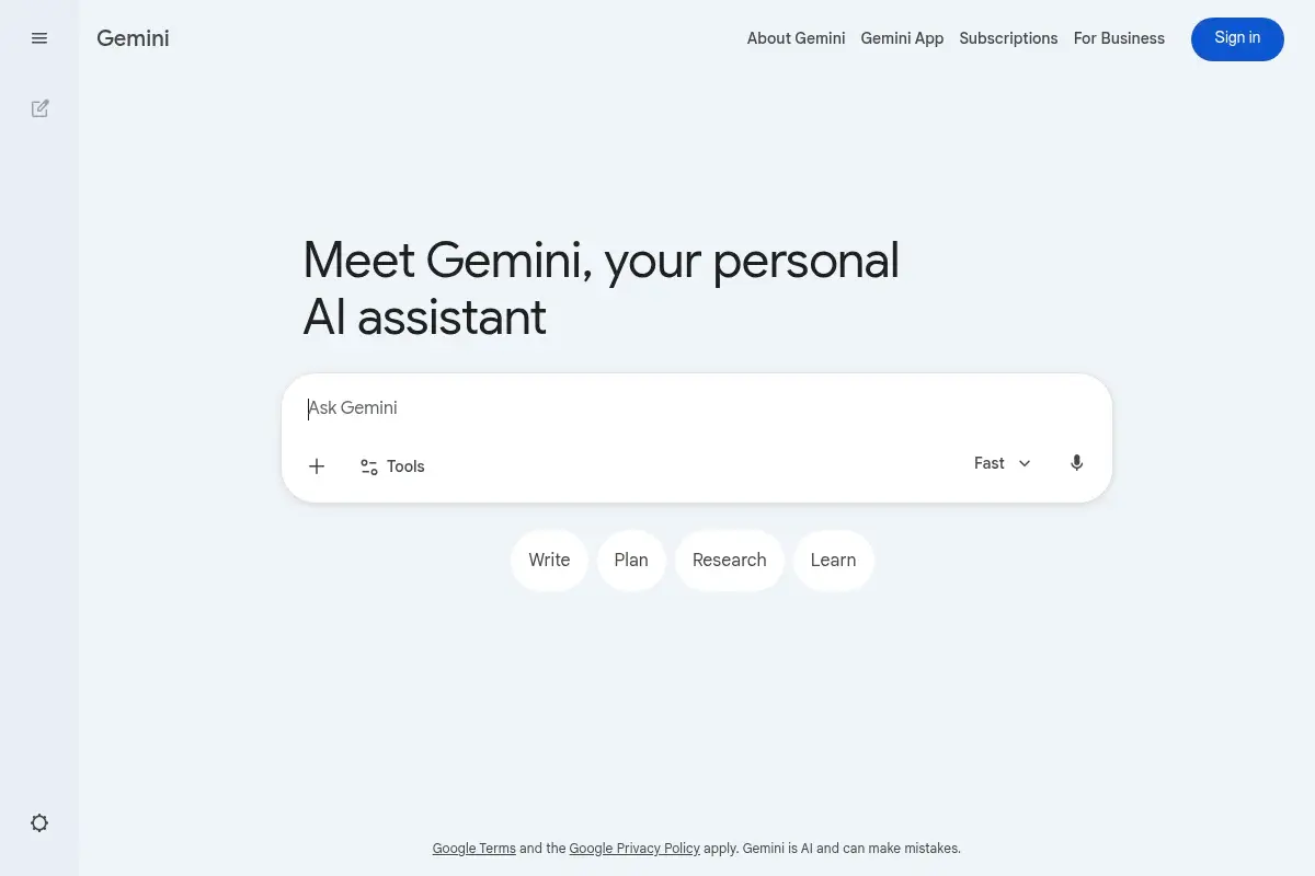 Google Gemini Interface 2026