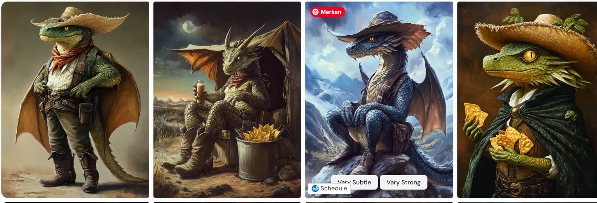 Midjourney Drache Vergleich