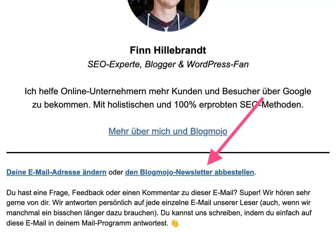 Newsletter abmelden