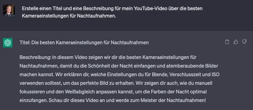 ChatGPT YouTube Titel