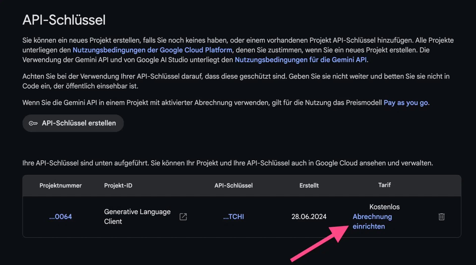 Google AI Studio Abrechnung einrichten
