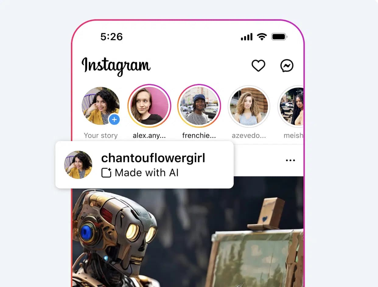 Instagram Kennzeichnung Made with AI