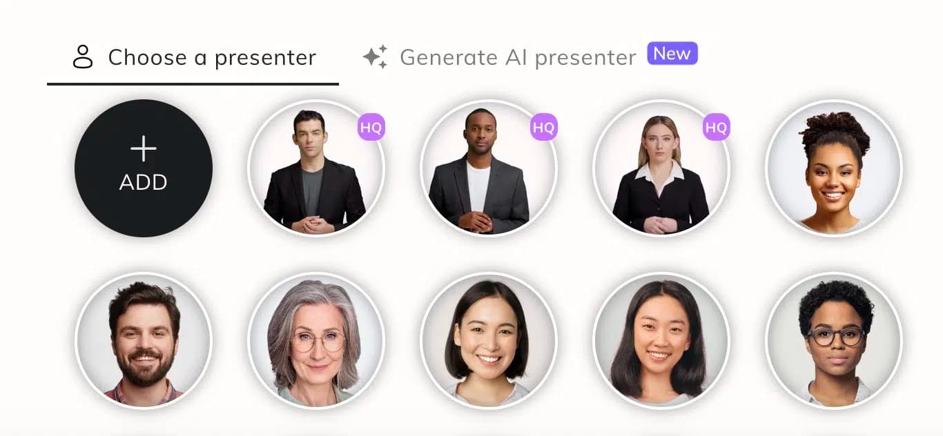 Vorgefertigte Presenter bei D-ID