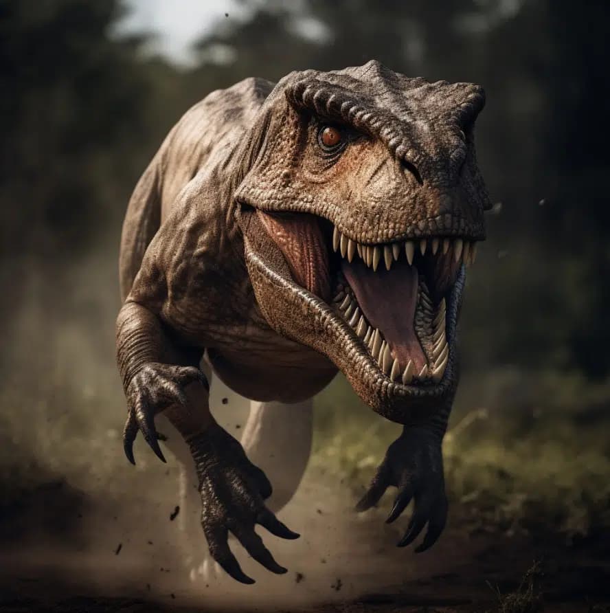 KI-Bild eines Dinosauriers mit drei Vorderarmen