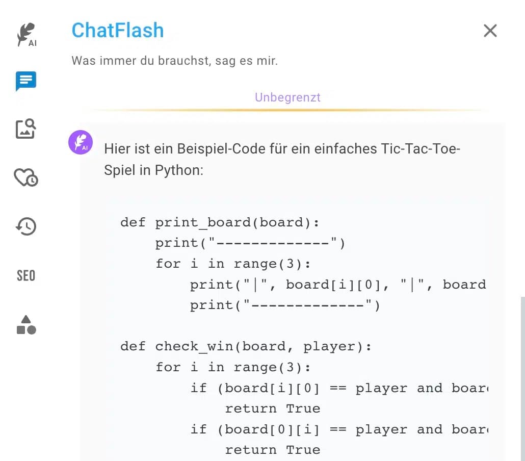 Mit ChatFlash programmieren