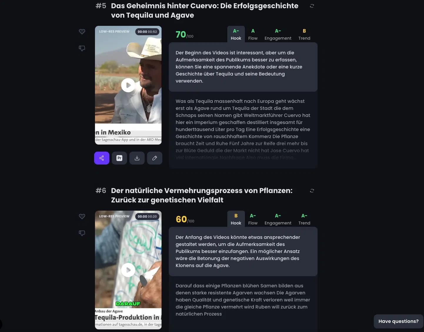 Opus Clip Viralitätsscore