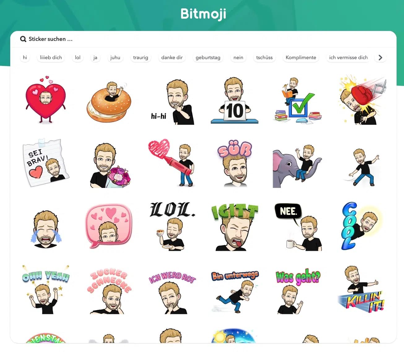 Bitmoji stickers