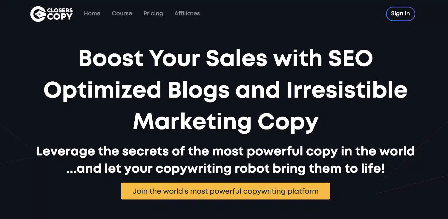 ClosersCopy sales copywriting AI