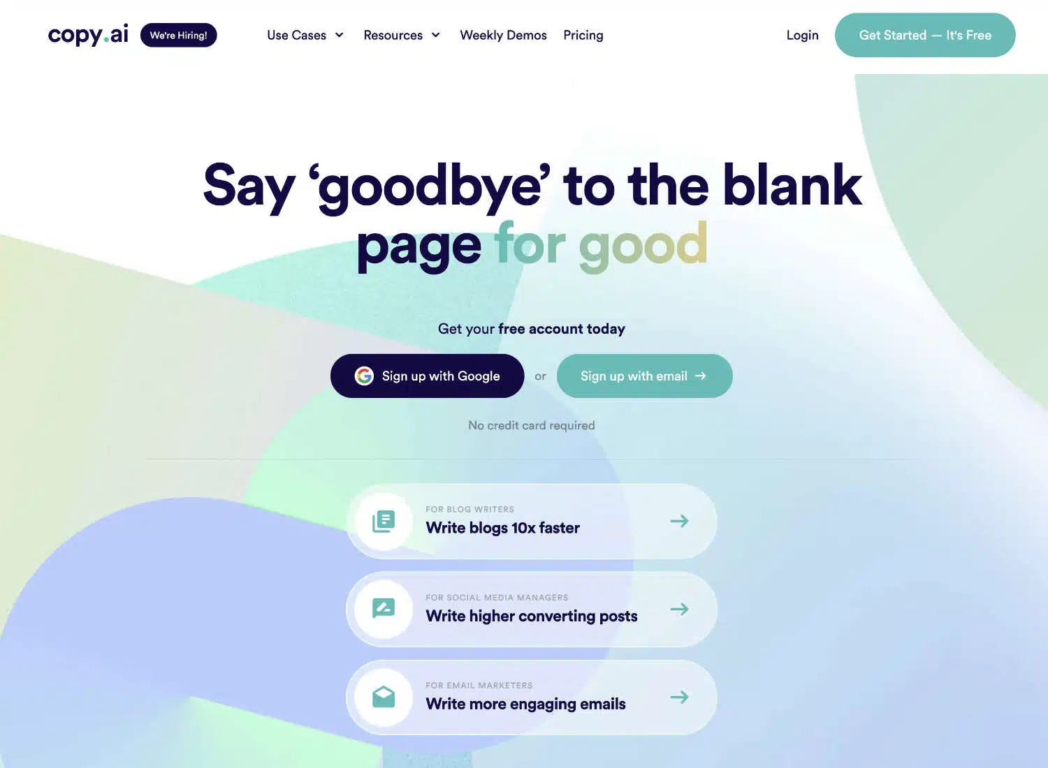 Copy.ai AI copywriting tool