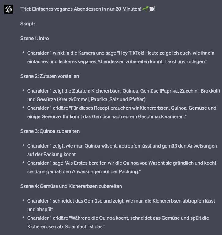 ChatGPT TikTok scripts