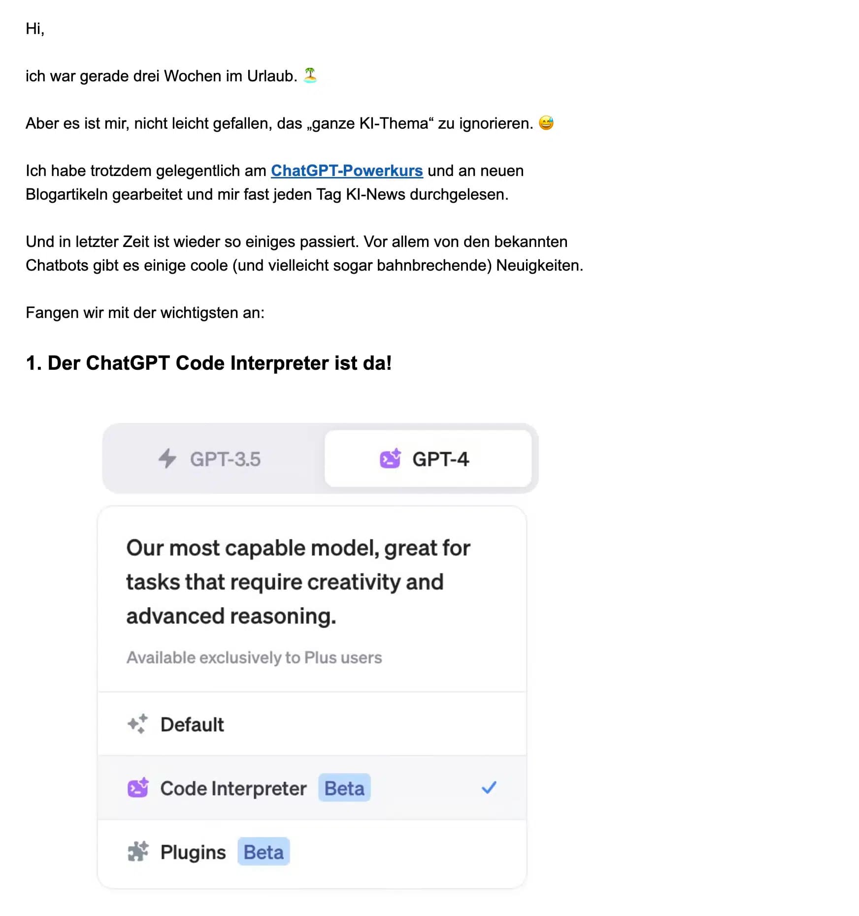 KI-Newsletter Beispiel