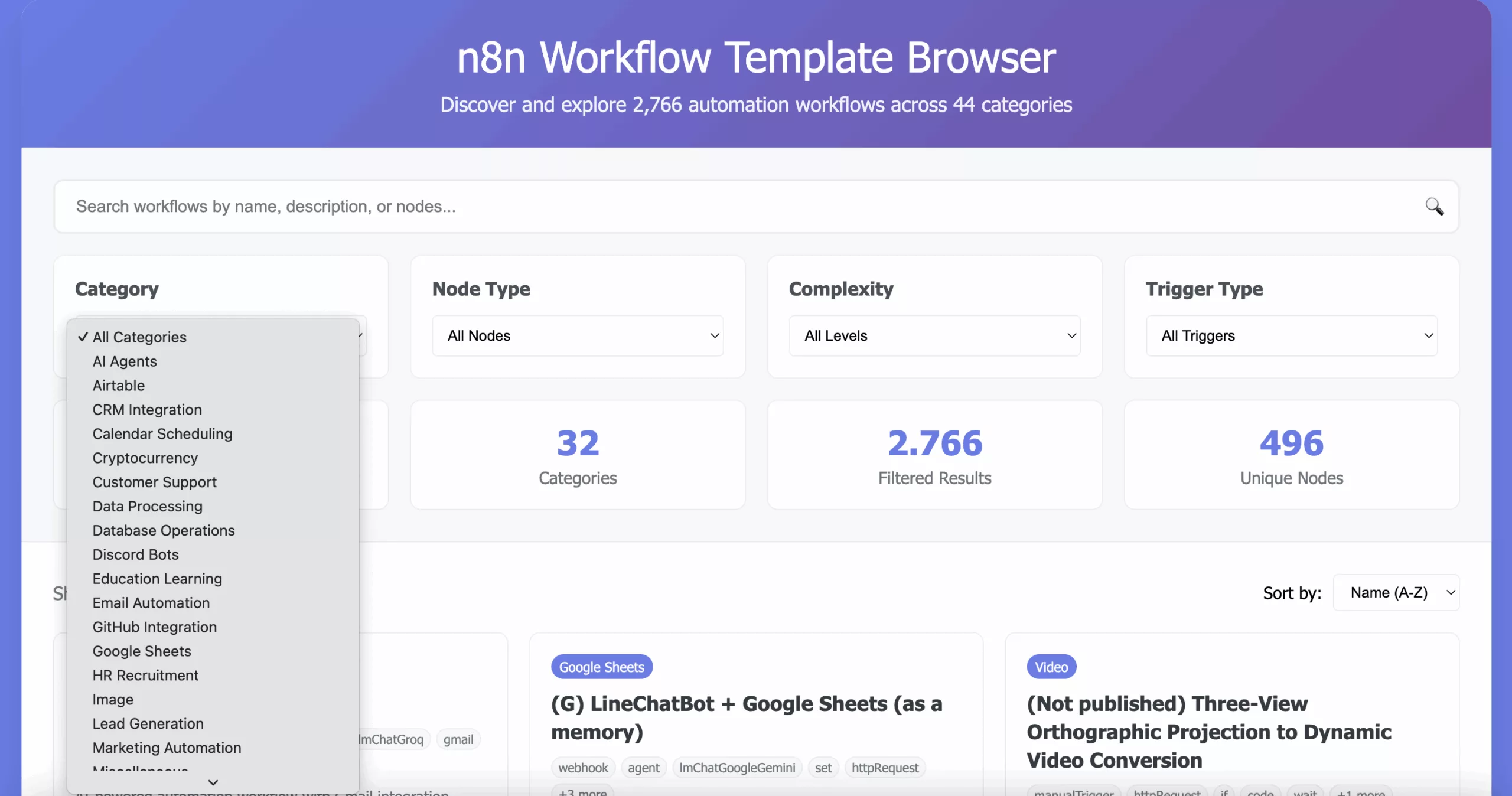 n8n Template Browser Interface
