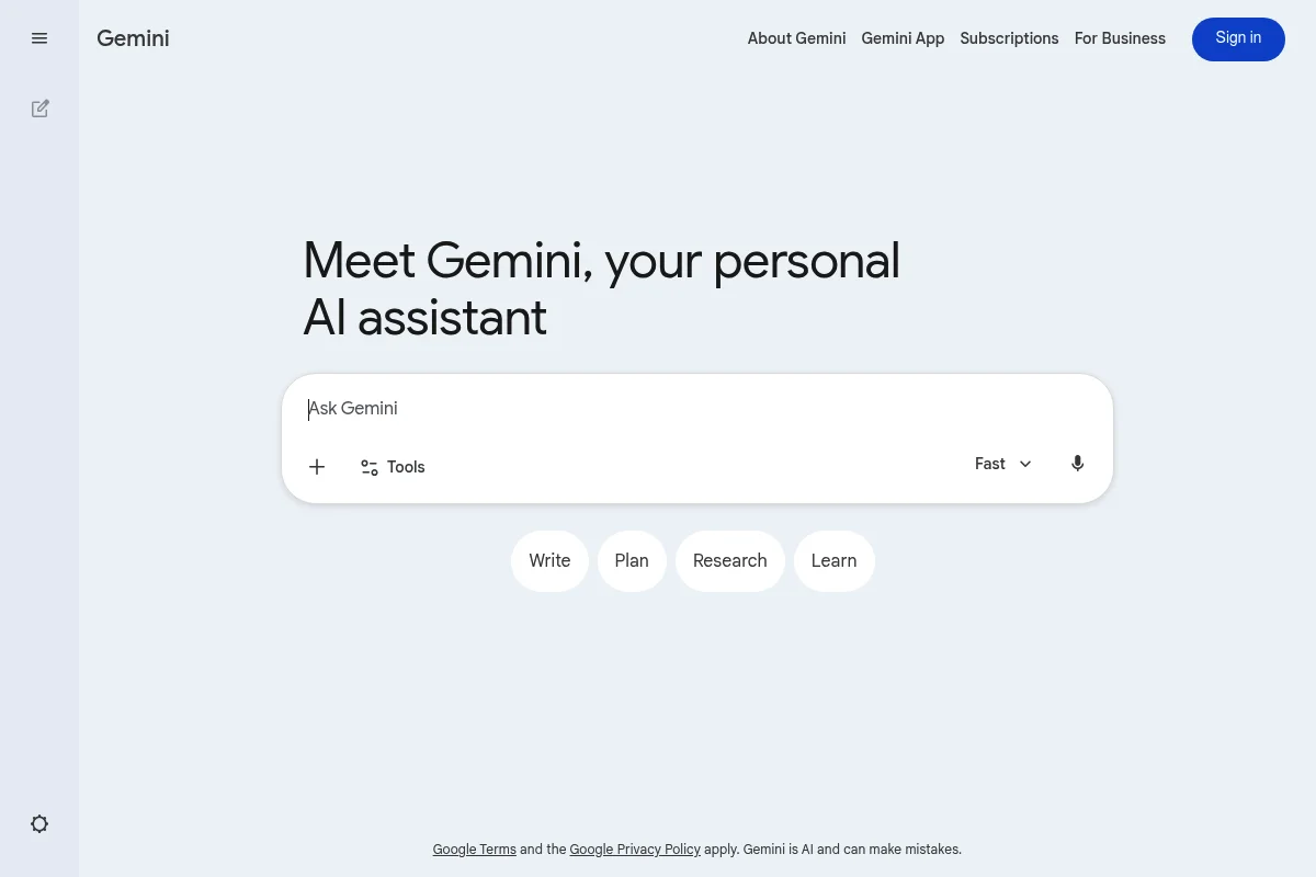 Google Gemini Interface 2026
