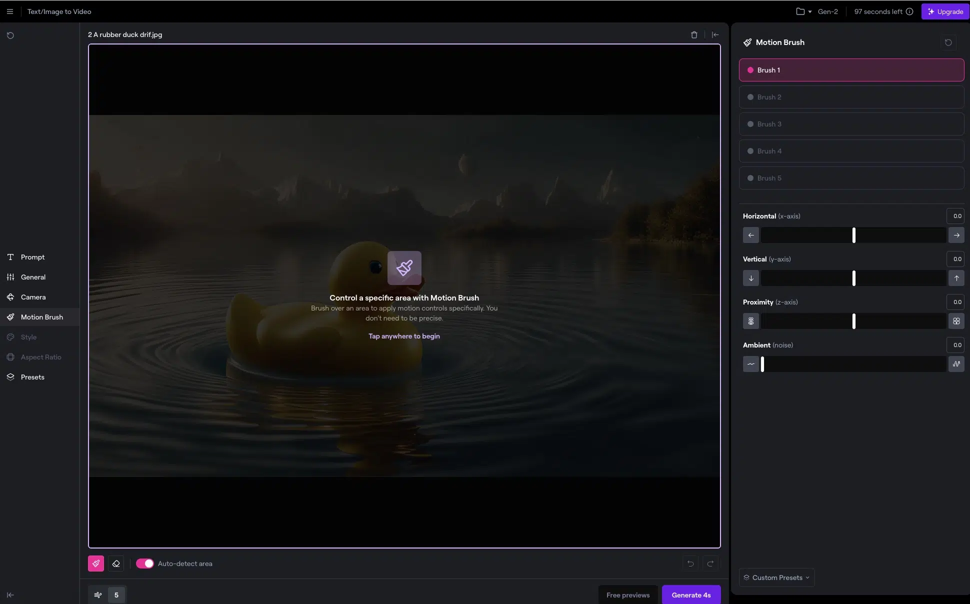 Runway Motion Brush Interface