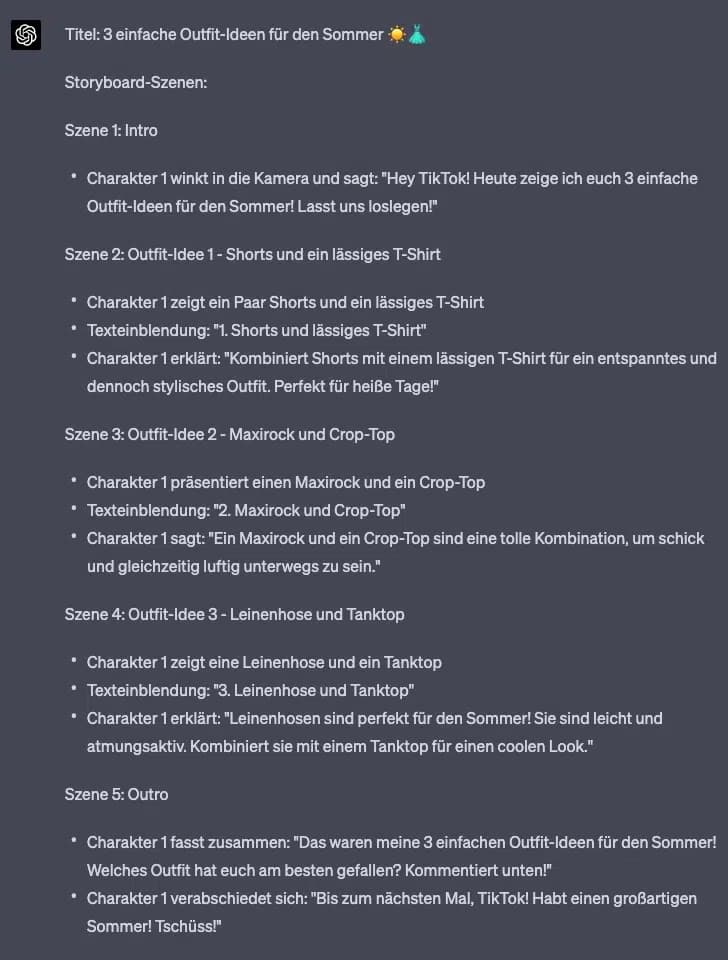 ChatGPT TikTok Storyboard