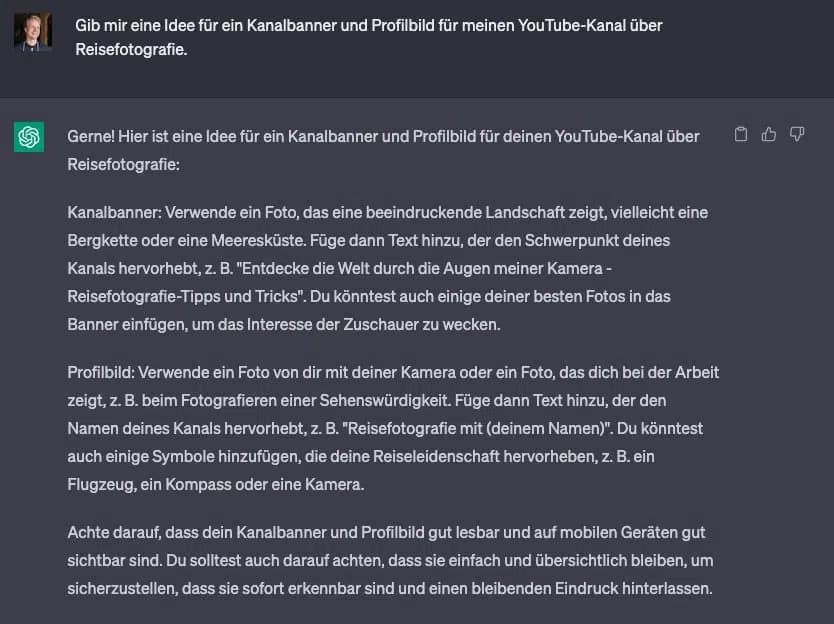 ChatGPT YouTube Kanalbanner