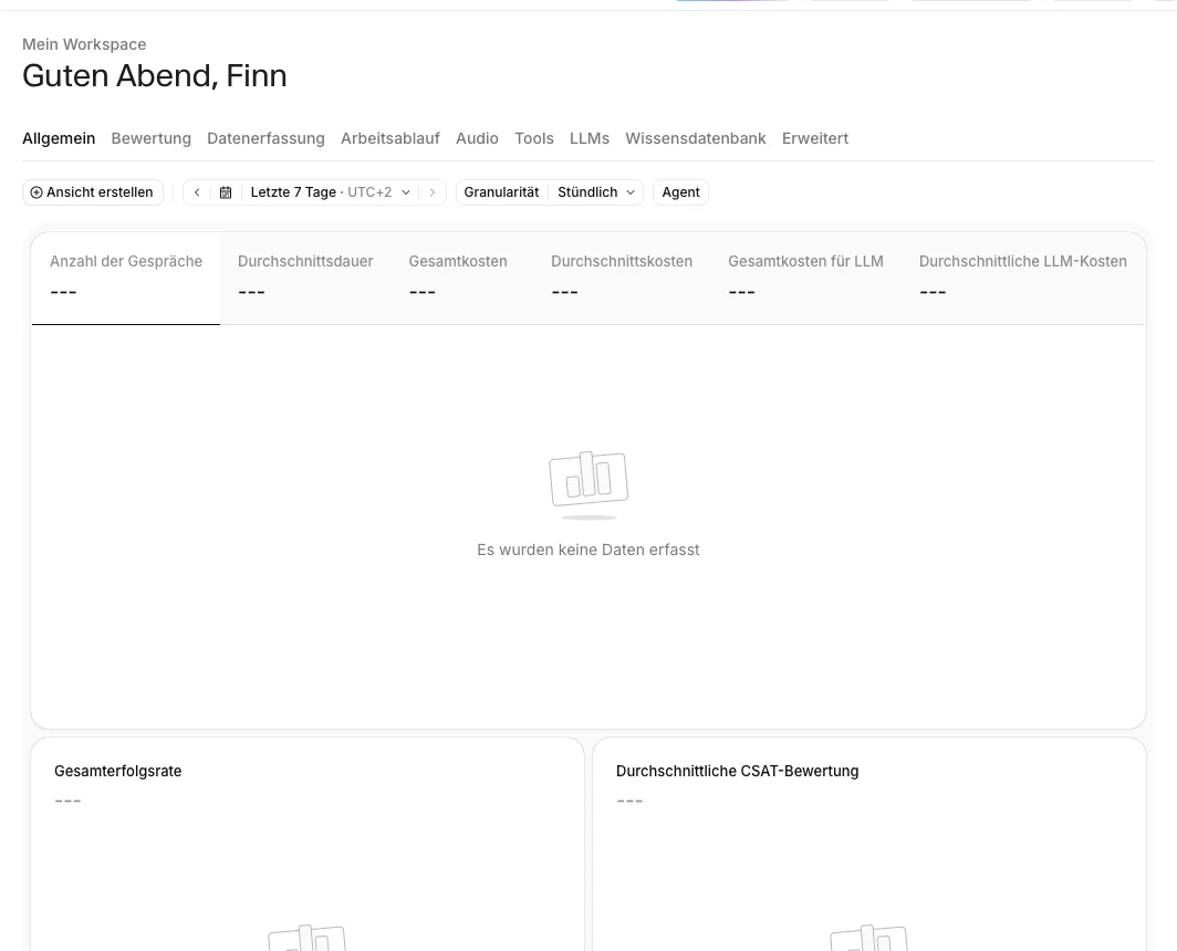 Das ElevenAgents-Dashboard von ElevenLabs zur Verwaltung von KI-Sprach-Agenten