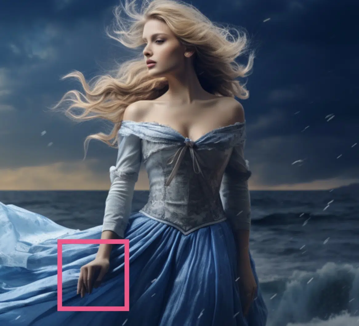 Älteres KI-Bild mit anatomisch unstimmigen Fingern