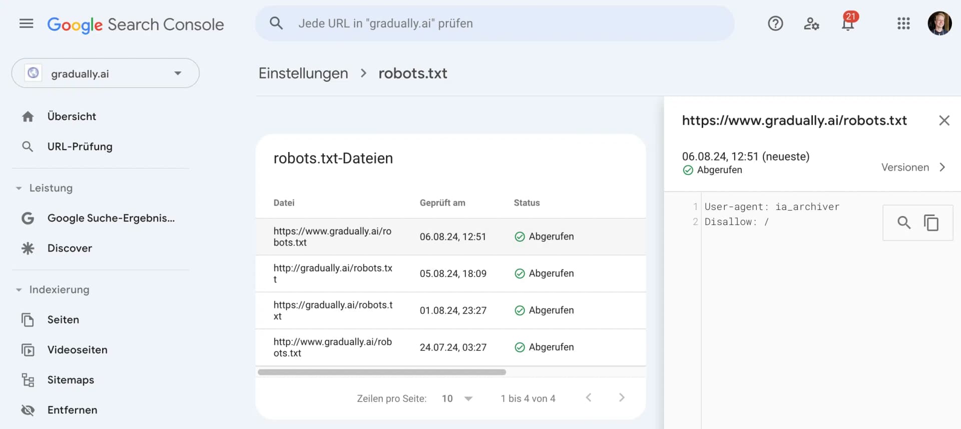 robots.txt-Tester in der Google Search Console