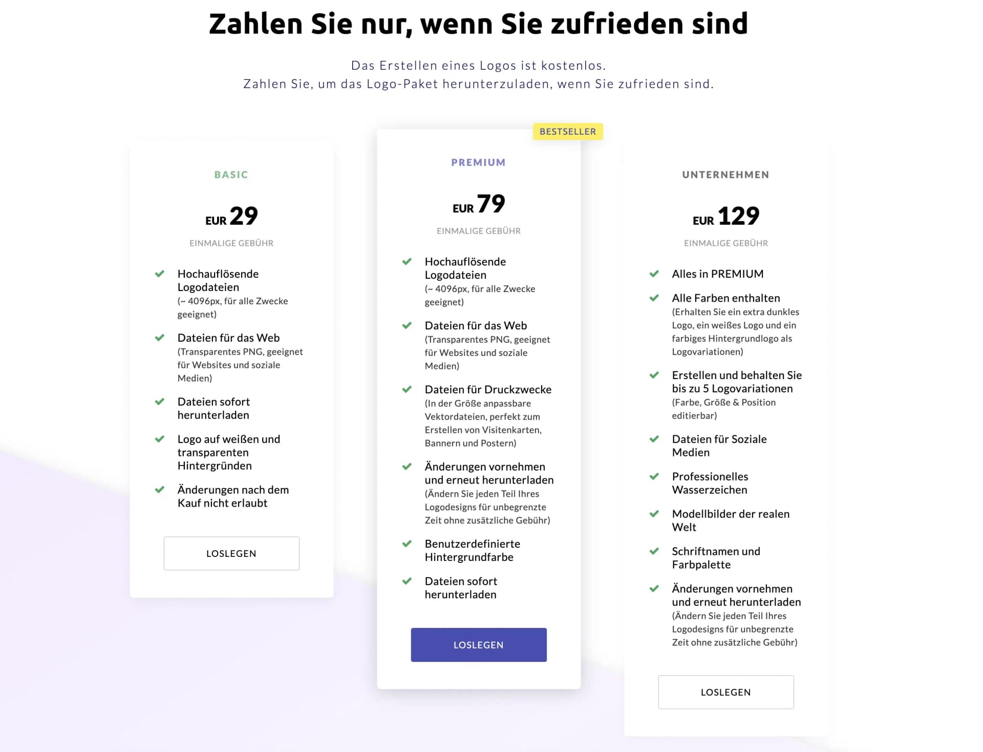 Logomaster Preisuebersicht