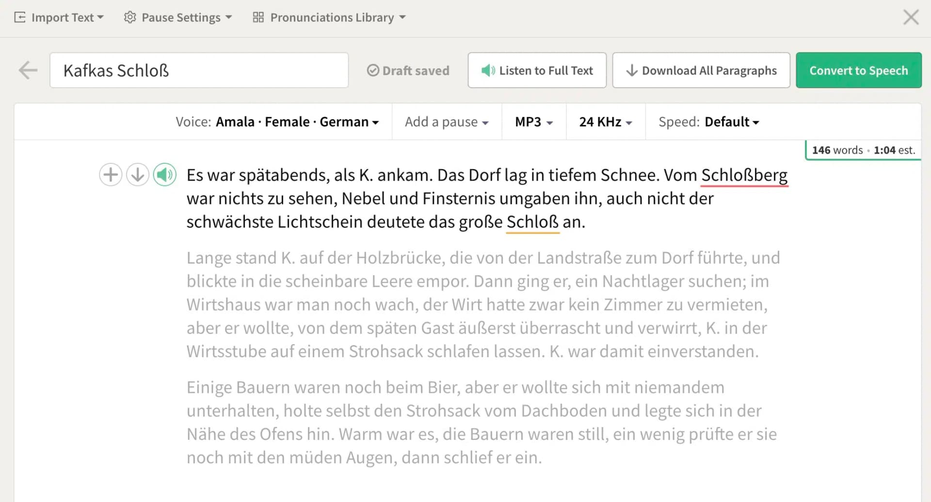 PlayHT Legacy-Interface mit klassischer Benutzeroberfläche