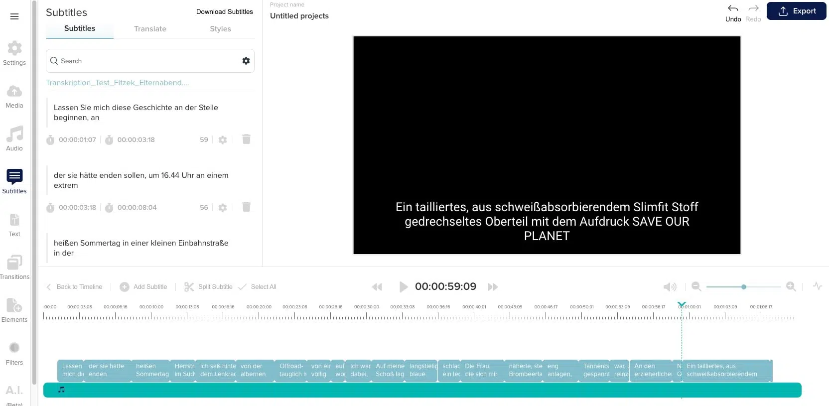 Nova AI Untertitel