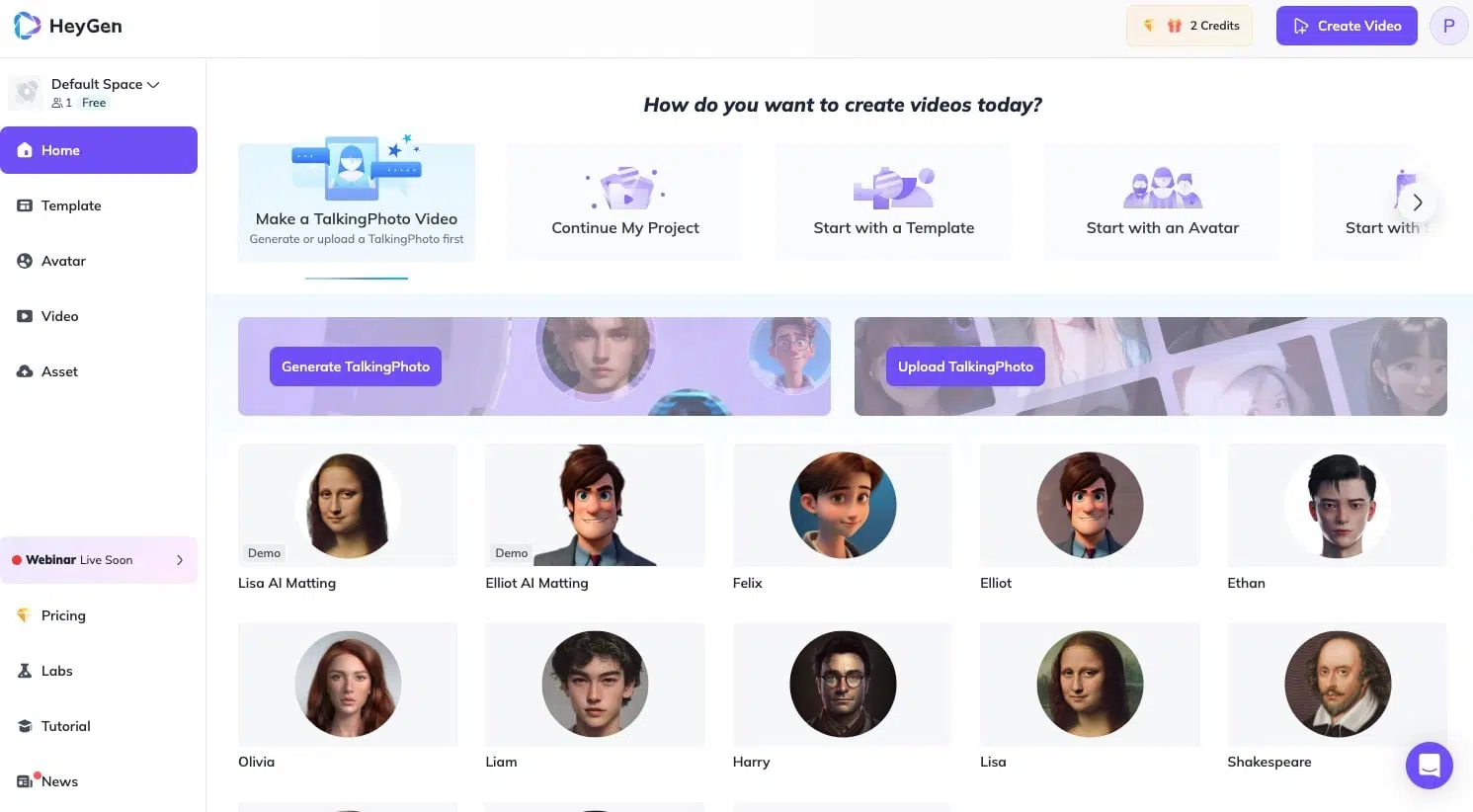 HeyGen Interface