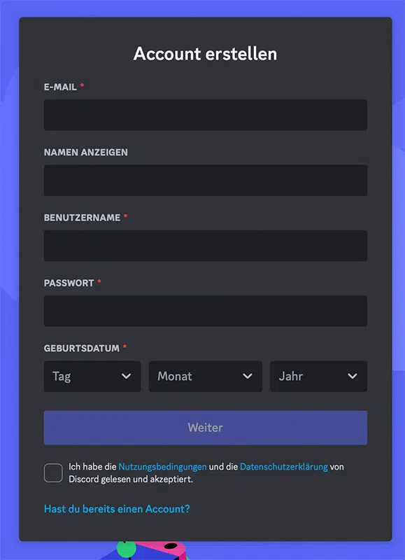 Discord Anmeldung Schritt 2 für Midjourney