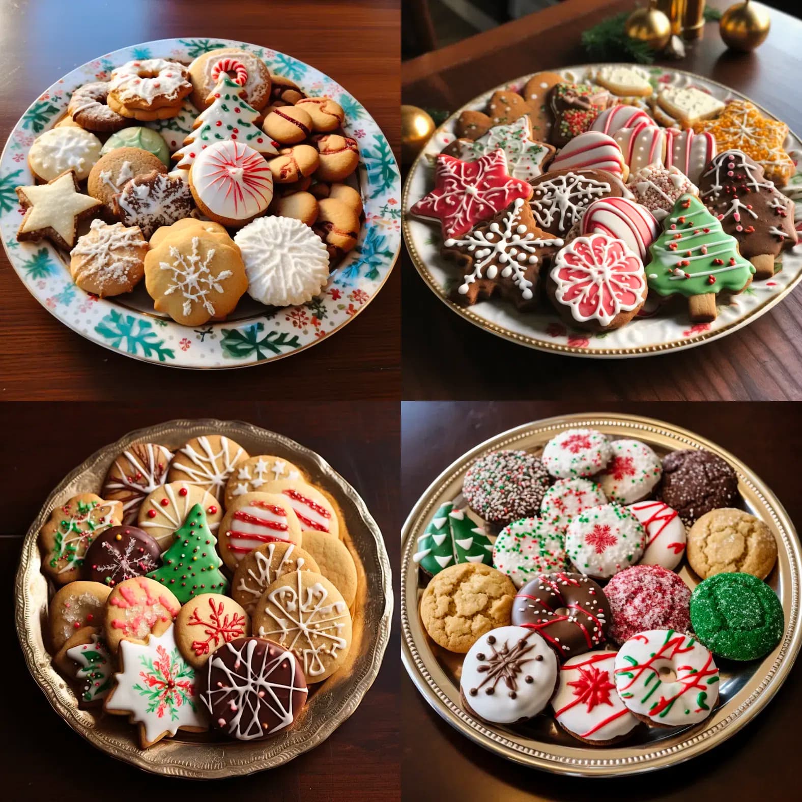 plate of christmas cookies --stylize 100