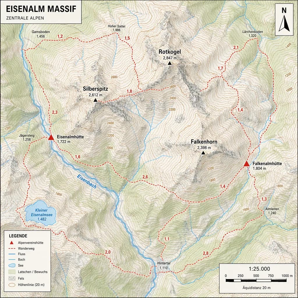 Hiking Trail Topographic Map