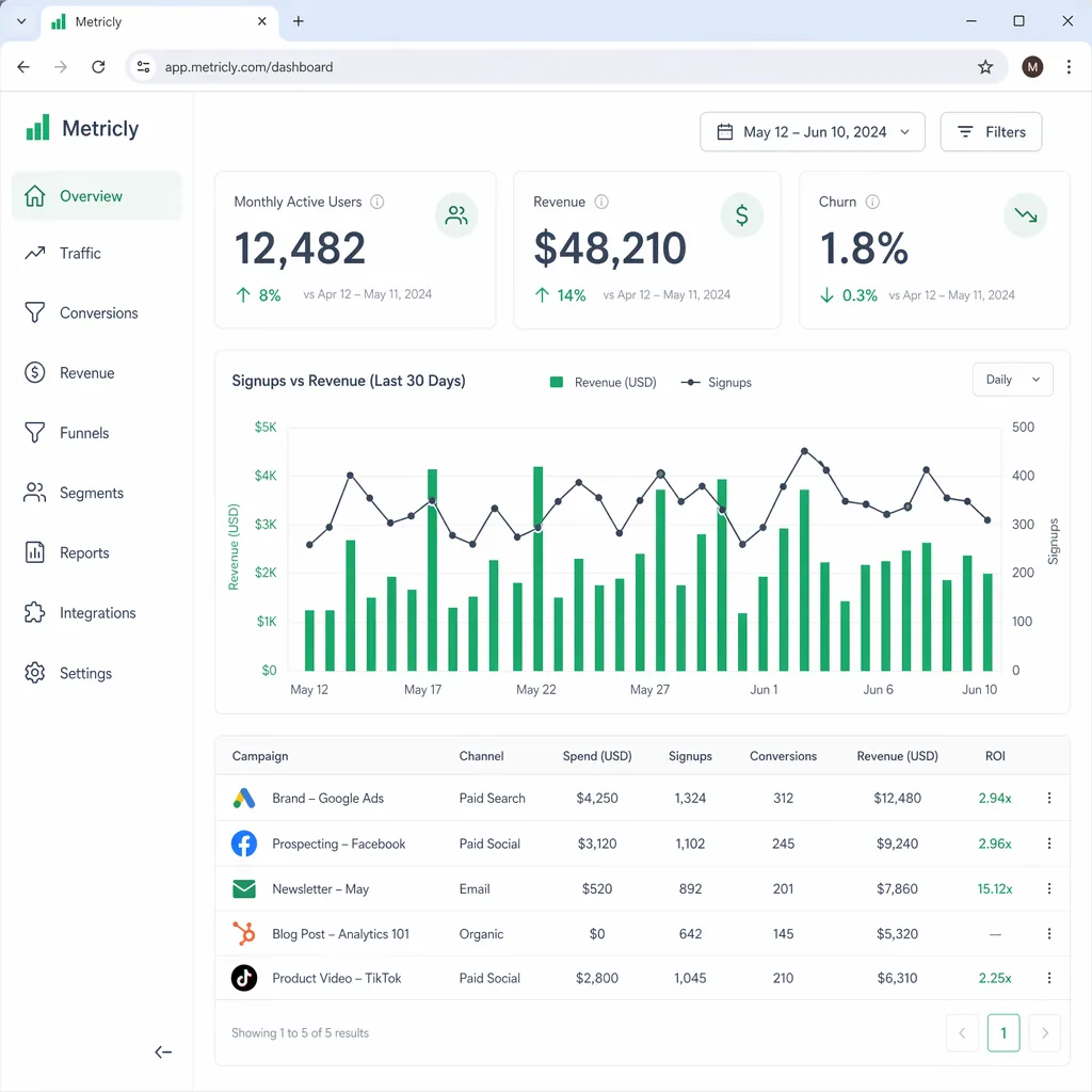 SaaS Analytics Dashboard