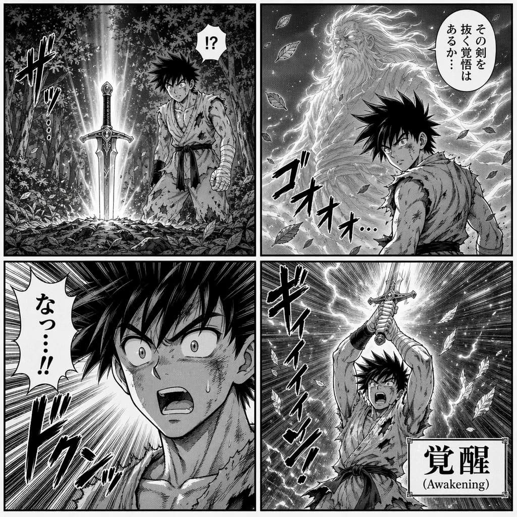 Shōnen Manga: 4-Panel Awakening