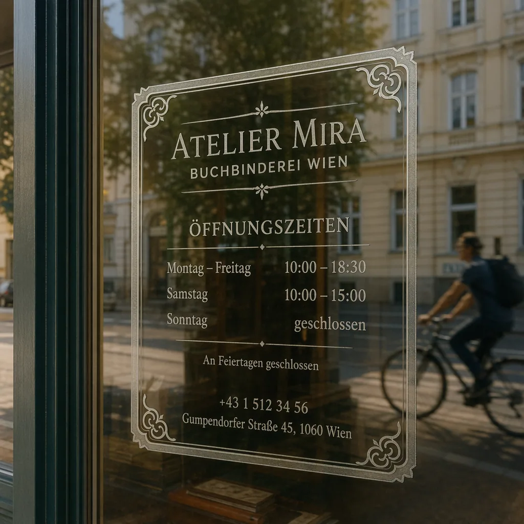 Storefront Opening Hours Sign