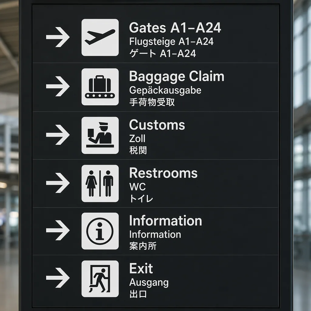 Airport Wayfinding Sign