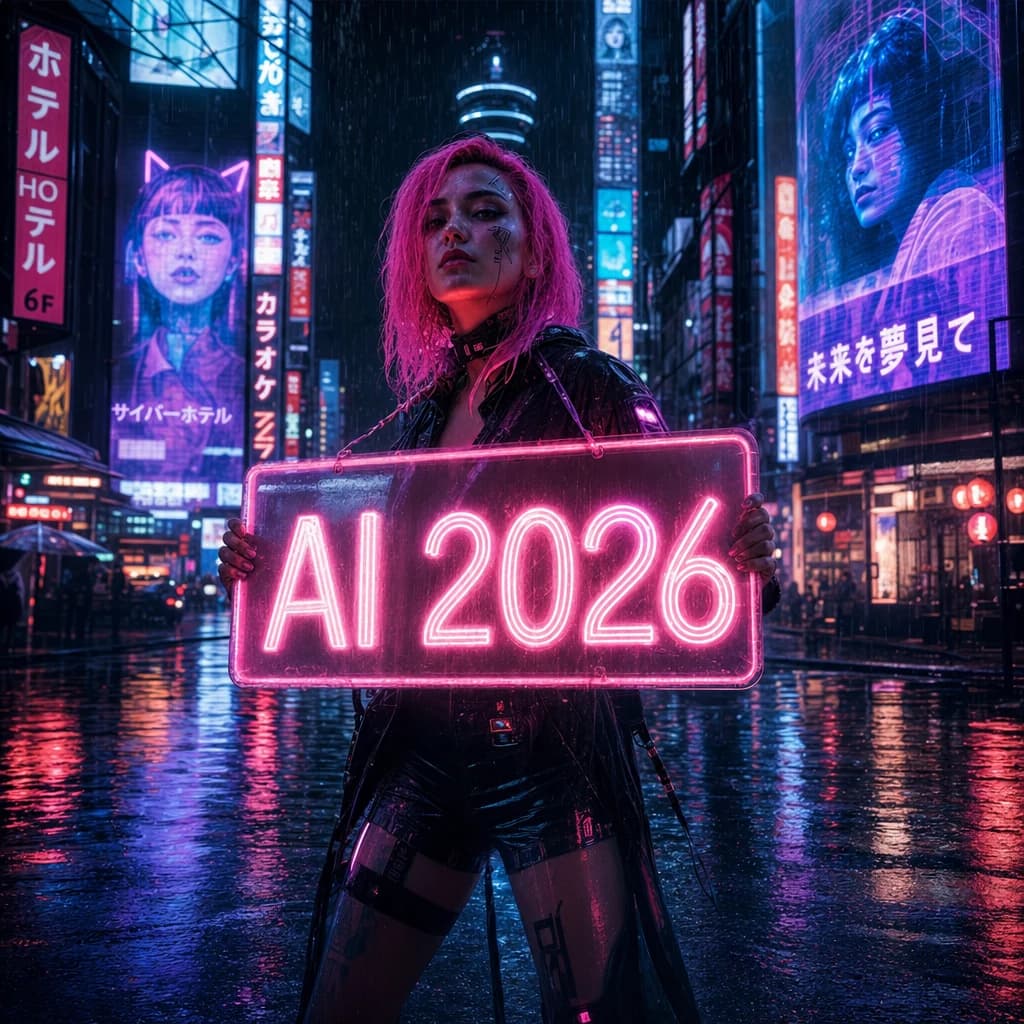 GPT Image 2 cyberpunk portrait with text