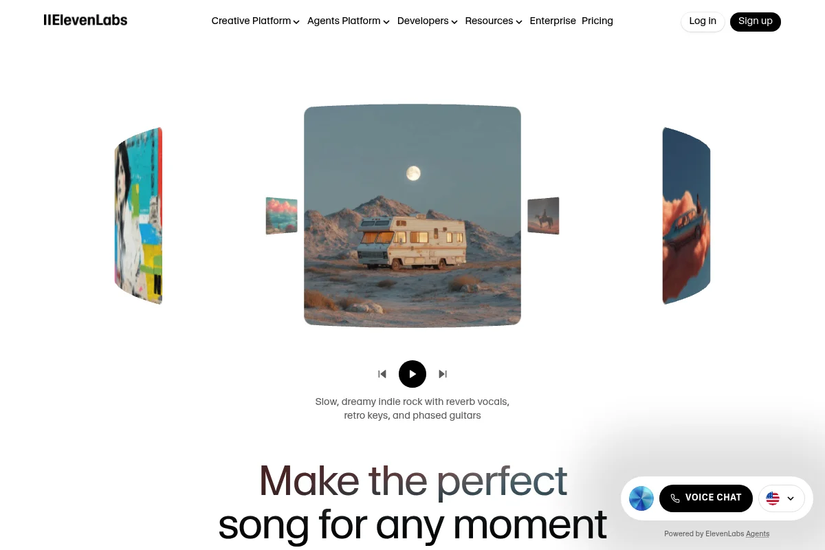 ElevenLabs Music Generator user interface