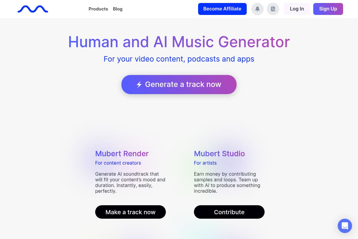 Mubert AI music generator