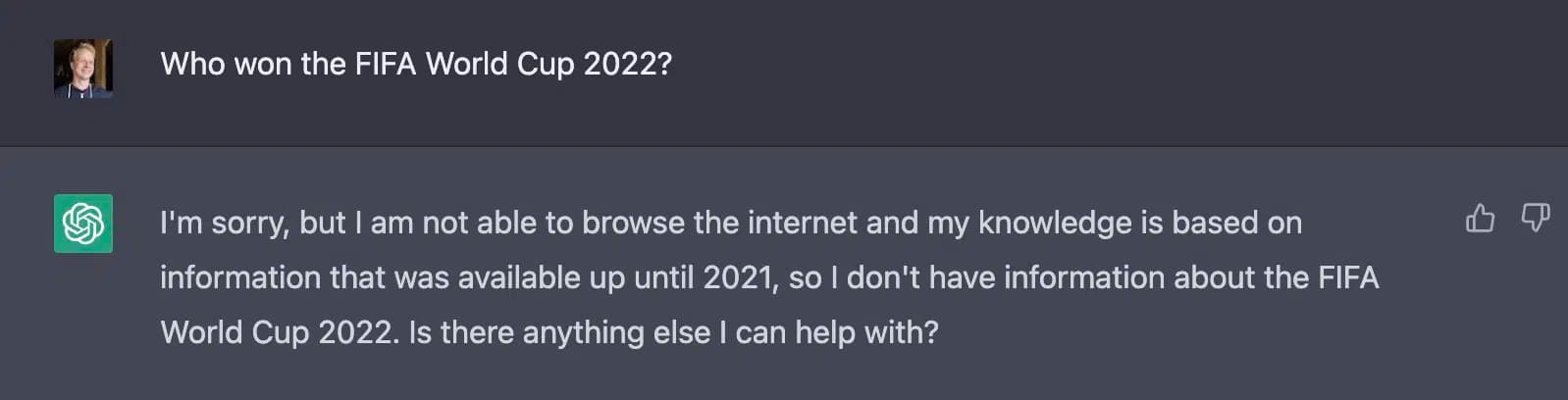 ChatGPT knowledge cutoff limitation