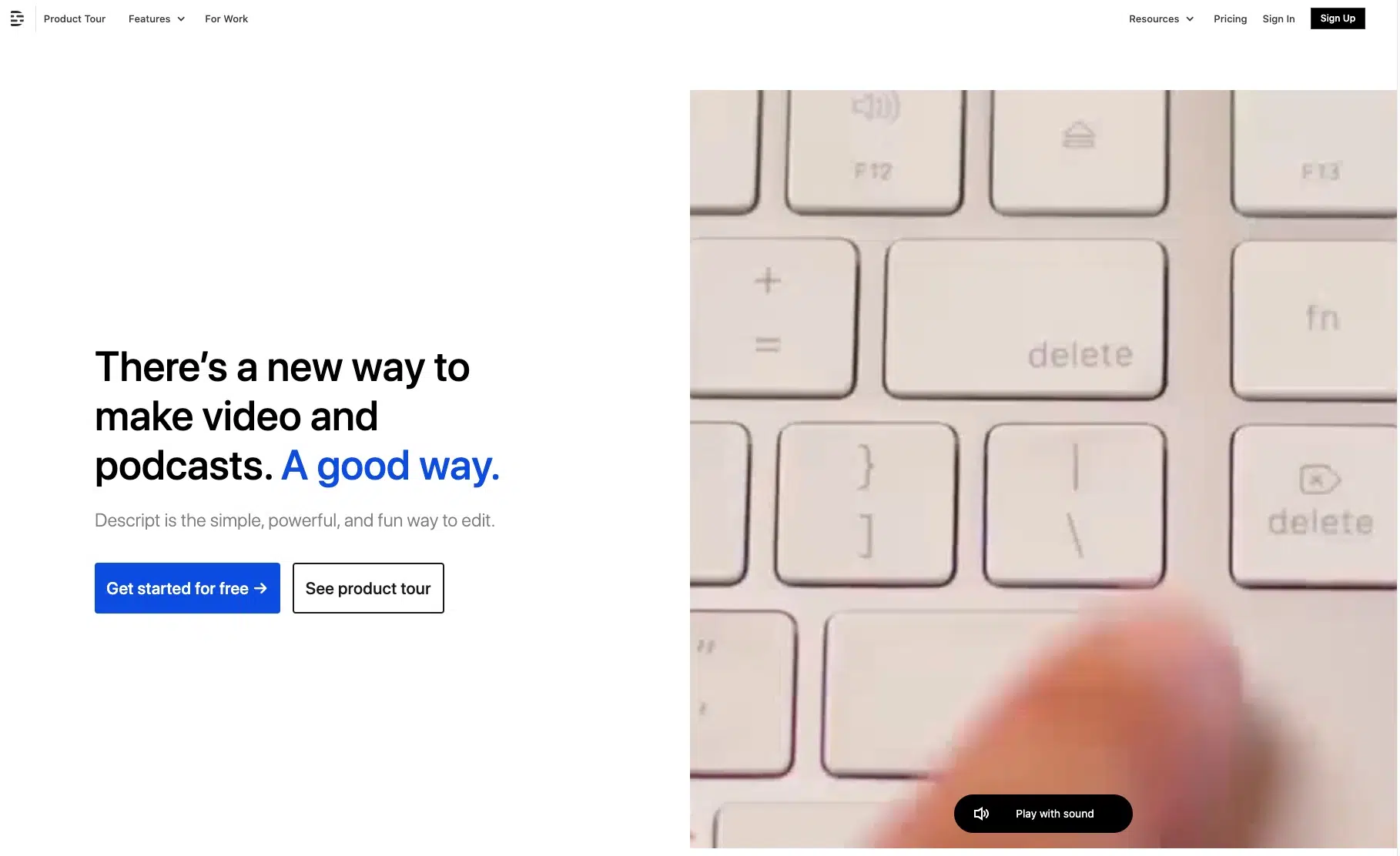 Descript interface