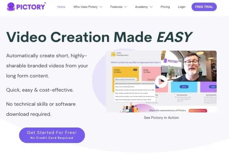Pictory.ai video creation tool