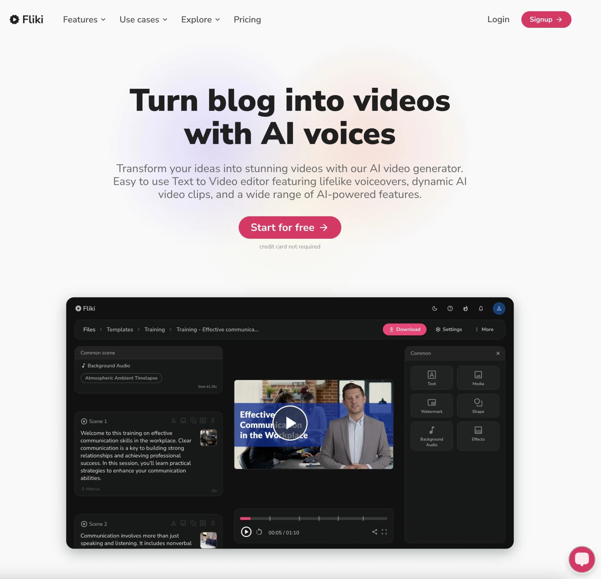 Fliki landing page 2025
