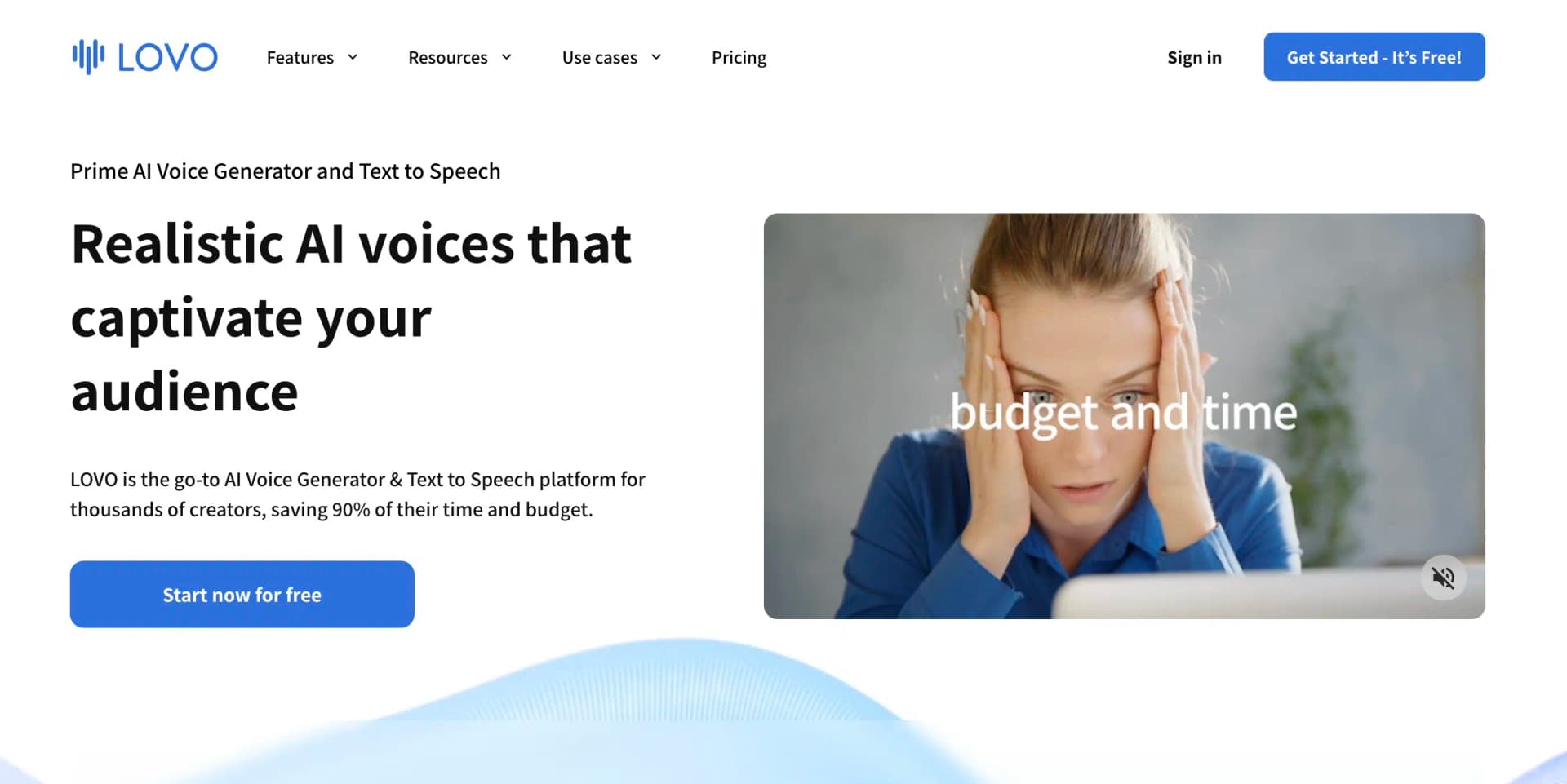 LOVO landing page