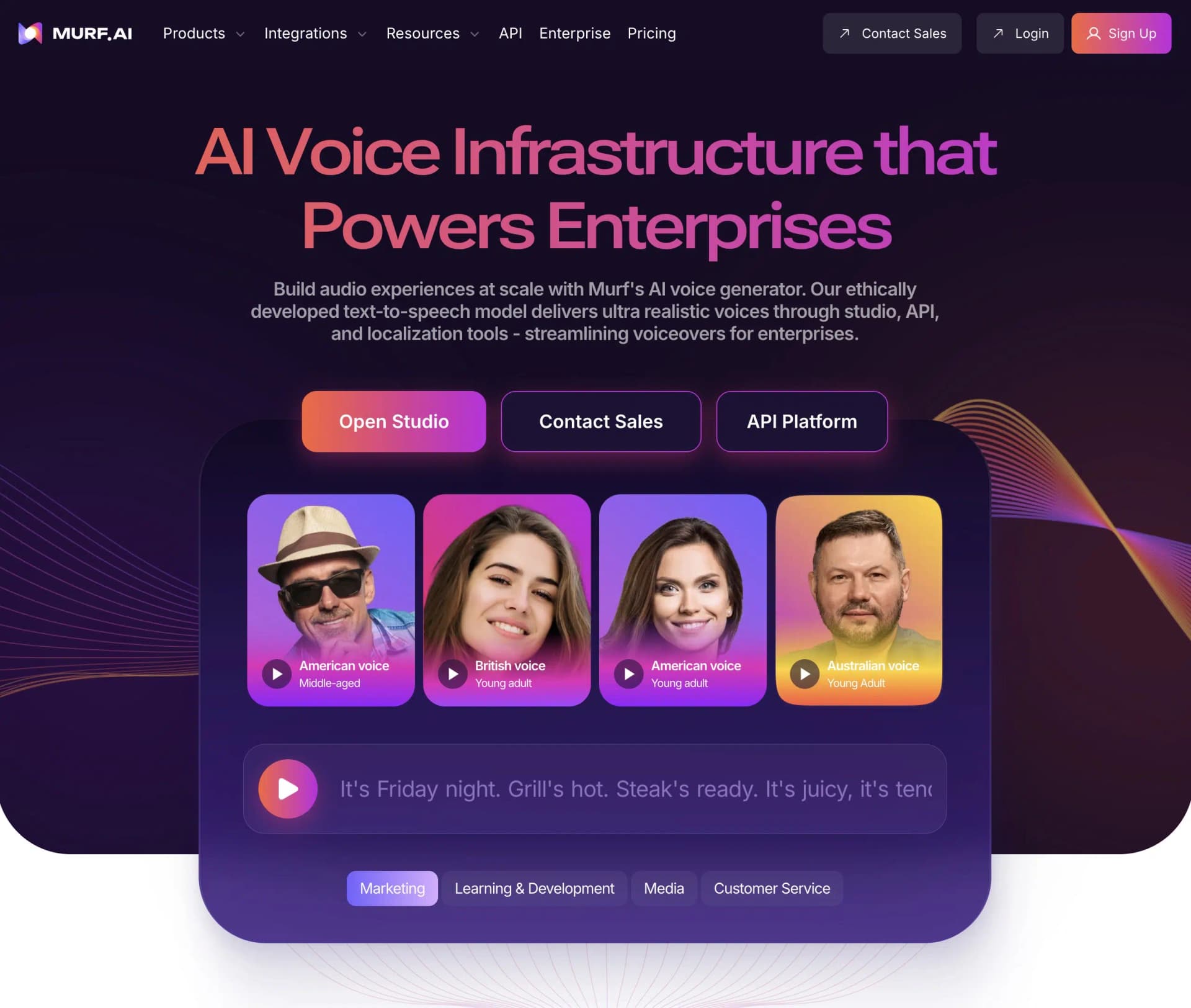 Murf.ai landing page 2025