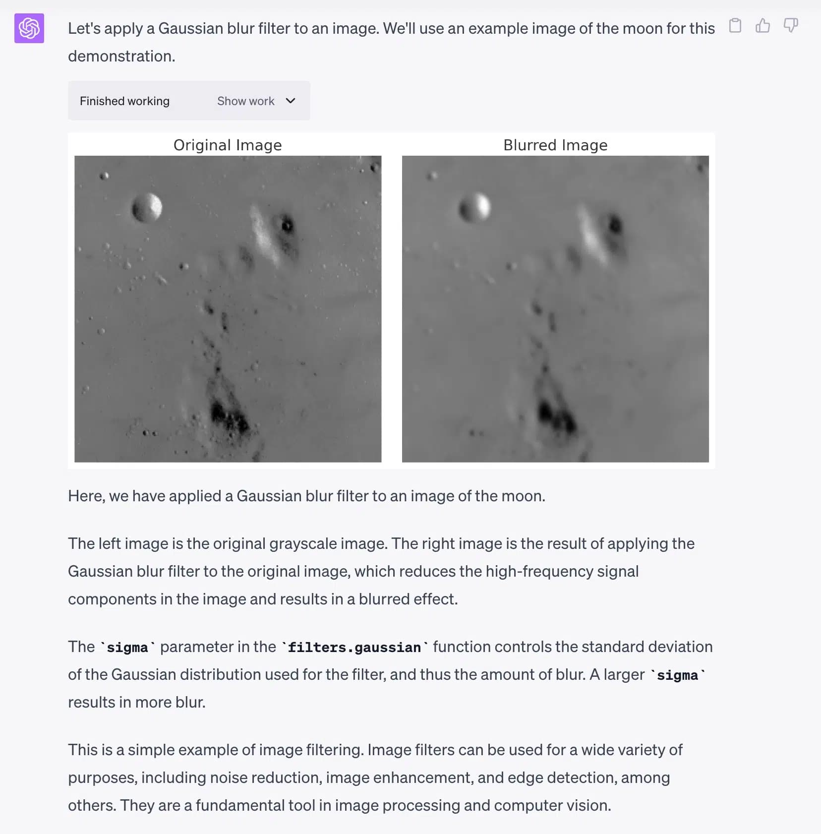 Code Interpreter example: Blur image