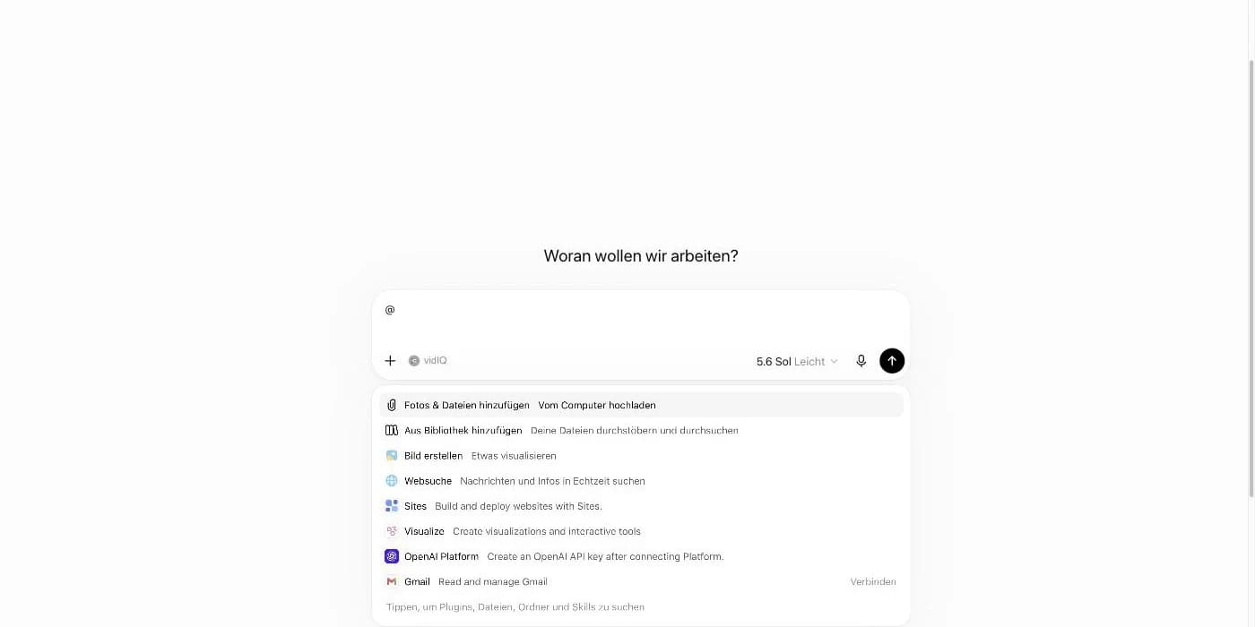 Invoking a plugin in ChatGPT with an @ mention in the composer