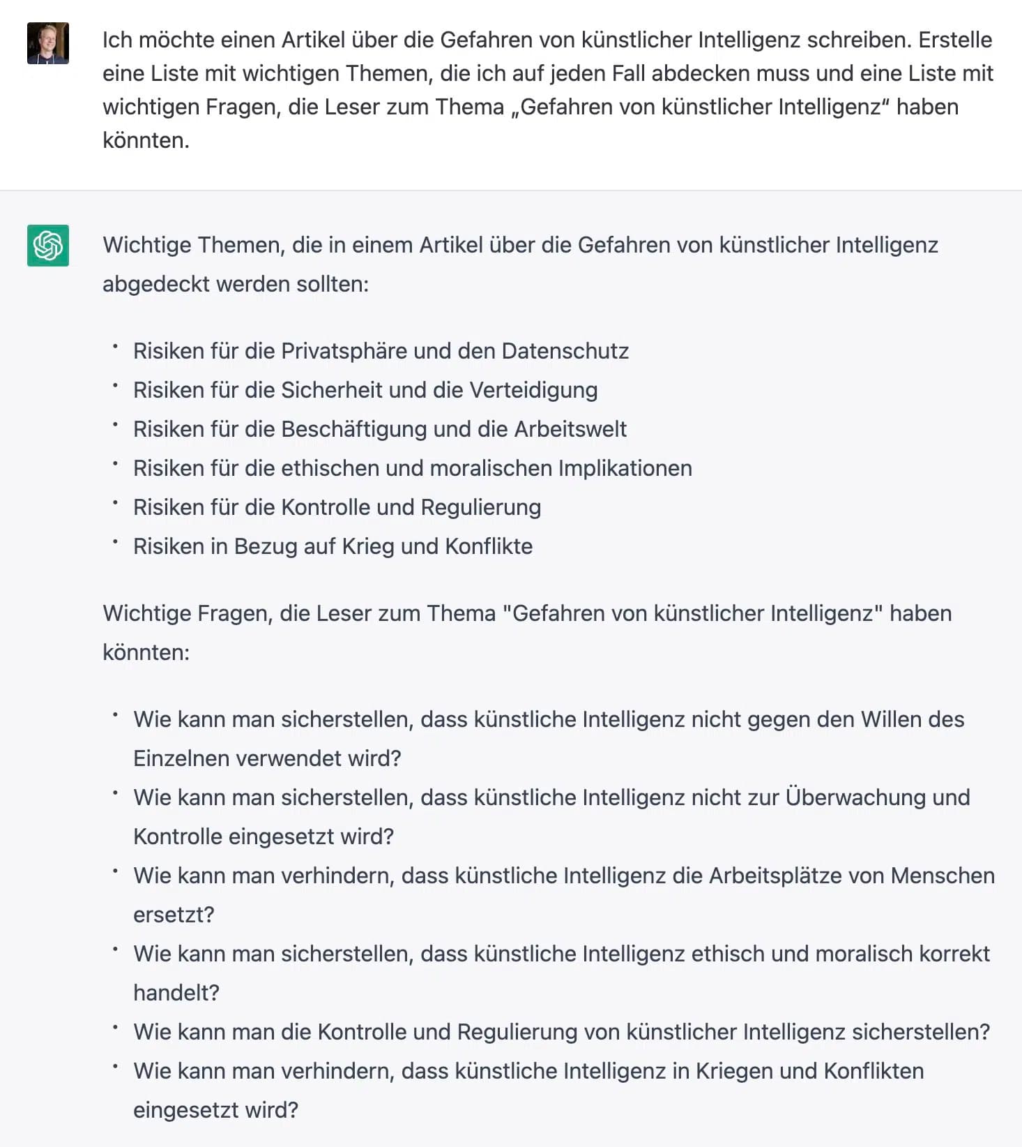 Plan blog articles with ChatGPT