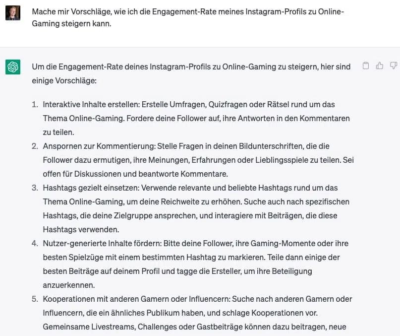 ChatGPT social media engagement rate