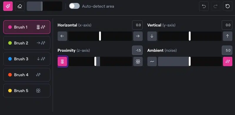 Runway Motion Brush settings