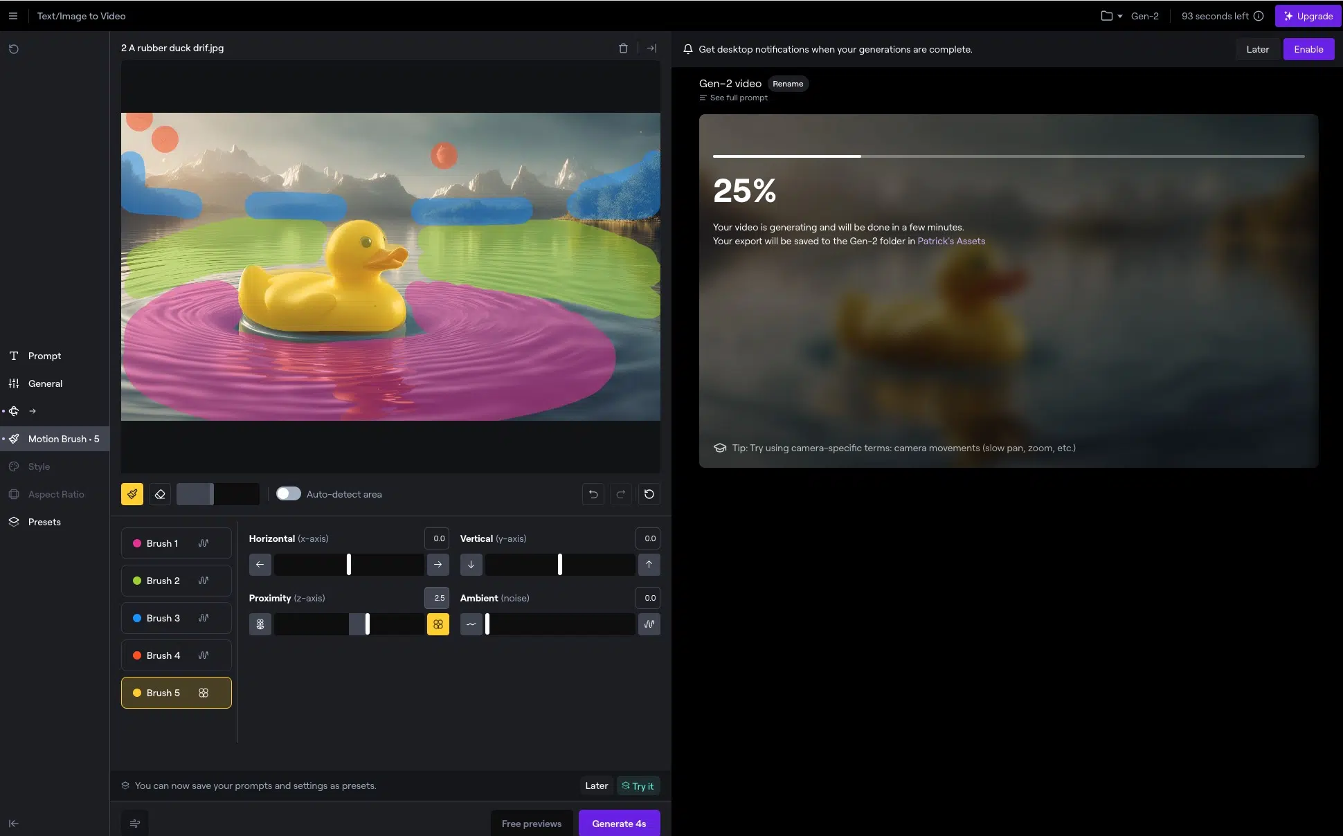Runway Motion Brush generation